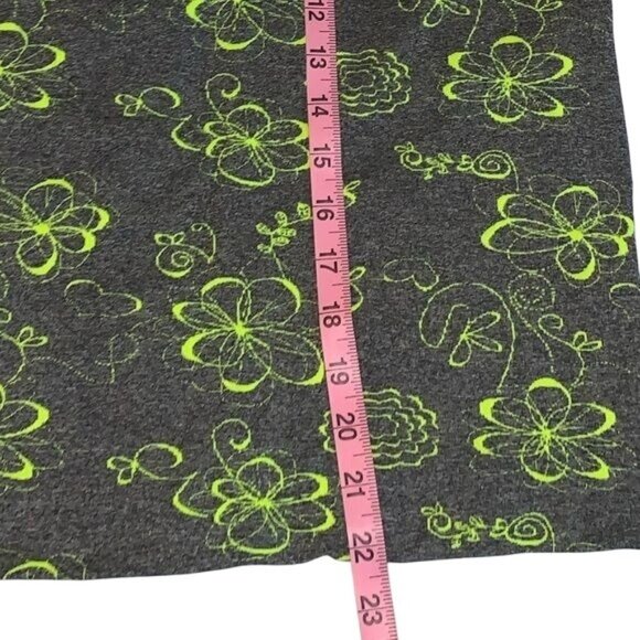 Racerback Floral Tank Top Neon Green & Gray Polyester/Spandex One Size FCF Style - Picture 4 of 5